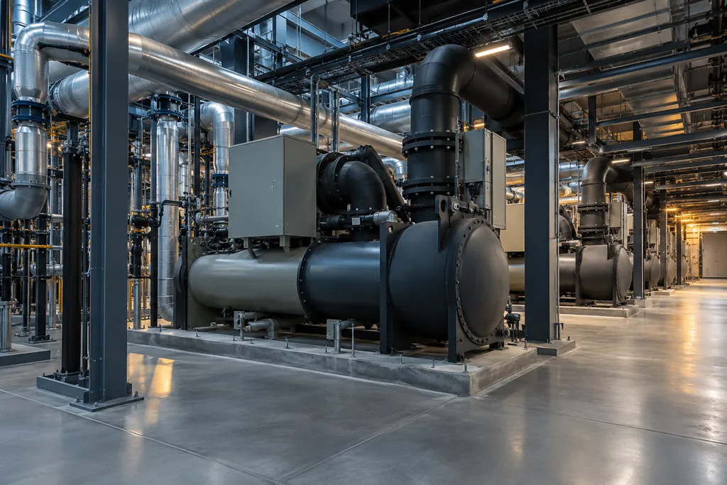 Illustration of a cooling equipment room.