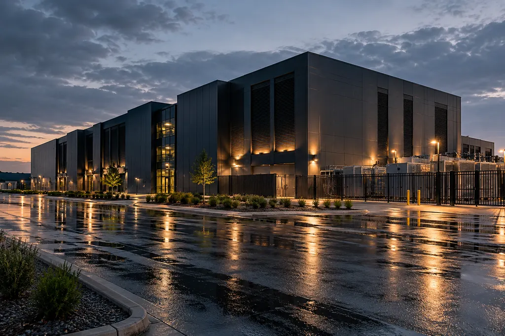 Illustration of a fictional building after rain.