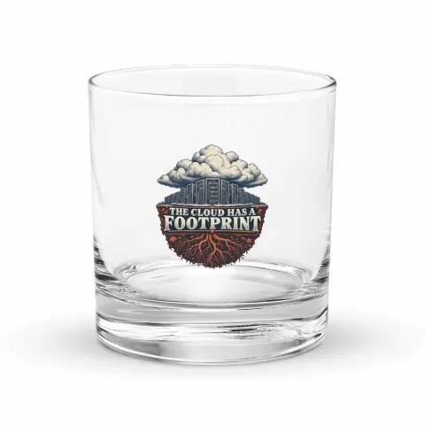 The cloud has a footprint, rocks glass