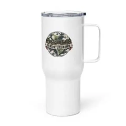 The internet lives on Earth, travel mug