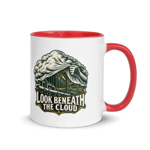 Look beneath the cloud, color inside mug