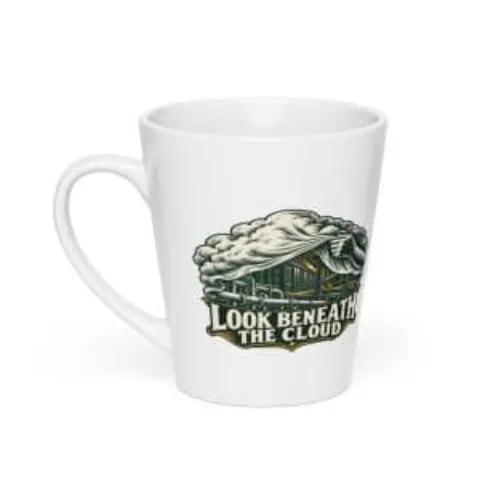 Look beneath the cloud, latte mug