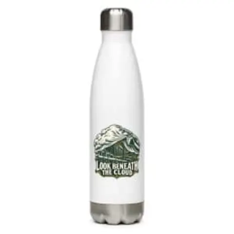 Look beneath the cloud, water bottle