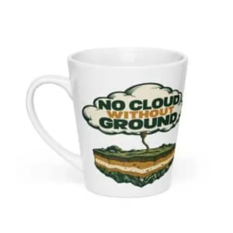 No cloud without ground, latte mug