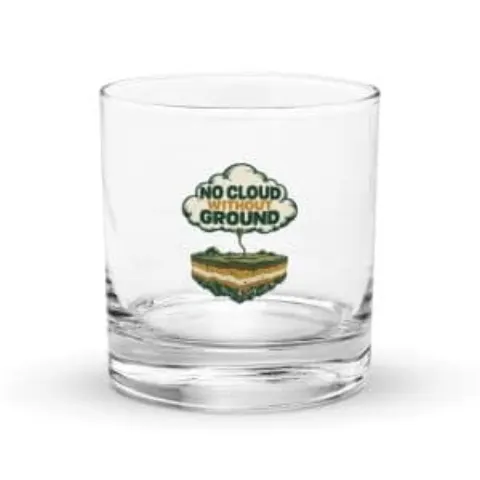 No cloud without ground, rocks glass