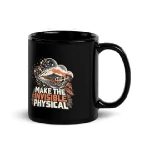 Make the invisible physical, black mug