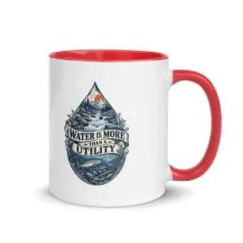 Water is more than a utility, color inside mug