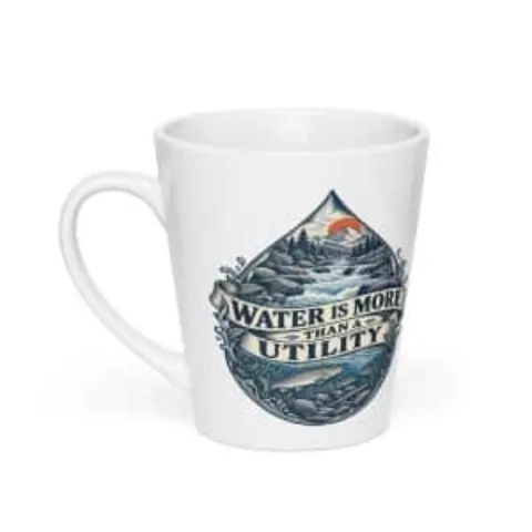 Water is more than a utility, latte mug