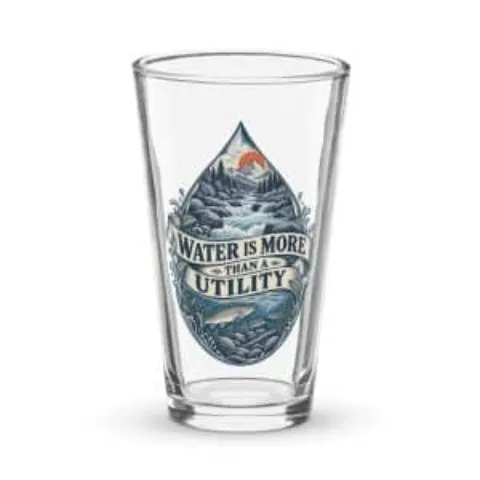Water is more than a utility, pint glass
