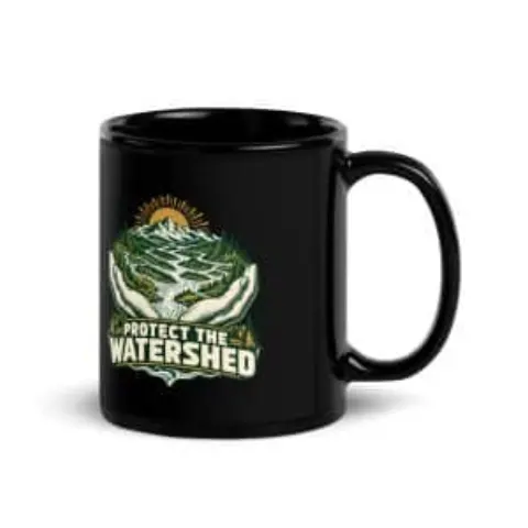 Protect the watershed, black mug