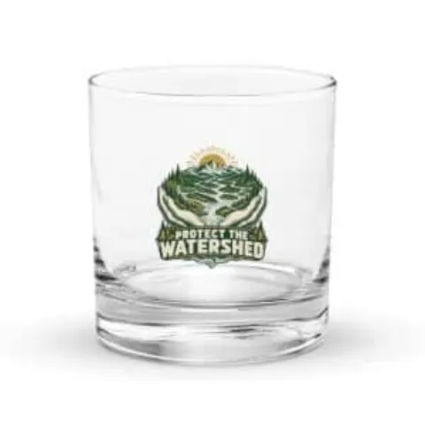 Protect the watershed, rocks glass