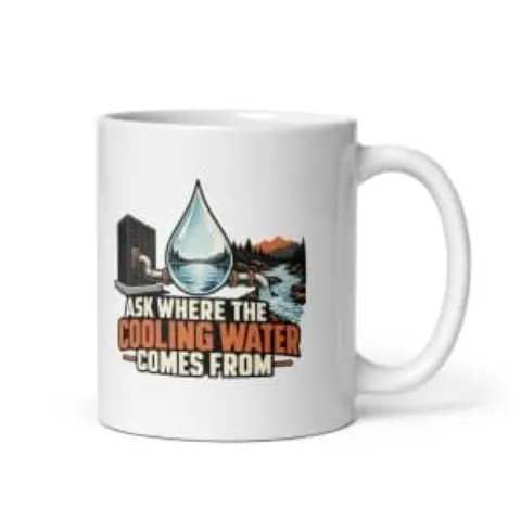 Ask where the cooling water comes from, white mug