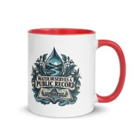 Water deserves a public record, color inside mug