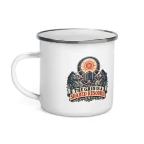 The grid is a shared resource, enamel camp mug