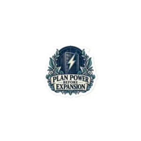 Plan power before expansion, sticker