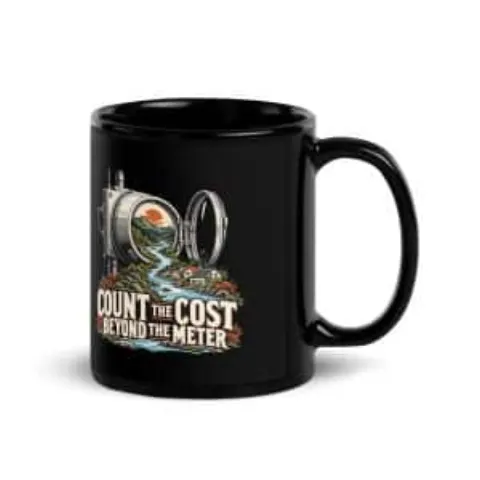 Count the cost beyond the meter, black mug